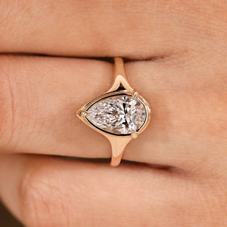 Cushion Hidden Halo Lab Grown Diamond Engagement Ring