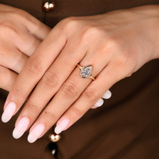 Cushion Hidden Halo Lab Grown Diamond Engagement Ring