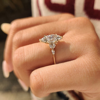 Cushion Hidden Halo Lab Grown Diamond Engagement Ring