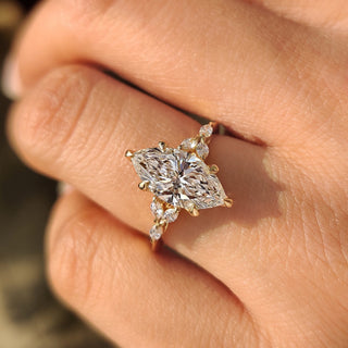 Cushion Hidden Halo Lab Grown Diamond Engagement Ring