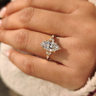 Cushion Hidden Halo Lab Grown Diamond Engagement Ring