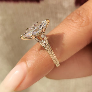 Cushion Hidden Halo Lab Grown Diamond Engagement Ring
