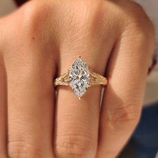 Cushion Hidden Halo Lab Grown Diamond Engagement Ring