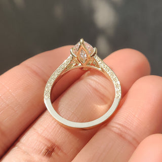 Cushion Hidden Halo Lab Grown Diamond Engagement Ring