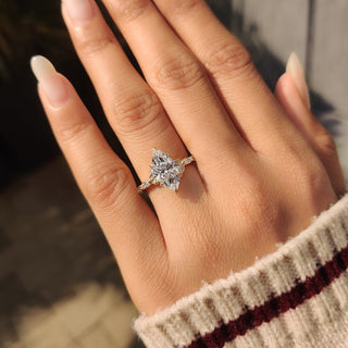 Cushion Hidden Halo Lab Grown Diamond Engagement Ring