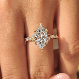 Cushion Hidden Halo Lab Grown Diamond Engagement Ring