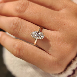 Cushion Hidden Halo Lab Grown Diamond Engagement Ring