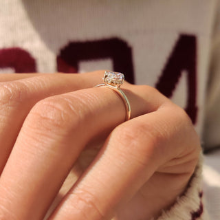 Cushion Hidden Halo Lab Grown Diamond Engagement Ring