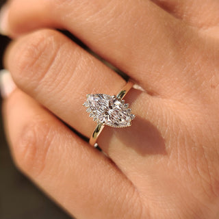 Cushion Hidden Halo Lab Grown Diamond Engagement Ring
