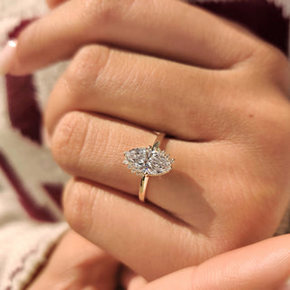 Cushion Hidden Halo Lab Grown Diamond Engagement Ring
