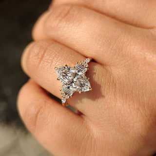 Cushion Hidden Halo Lab Grown Diamond Engagement Ring