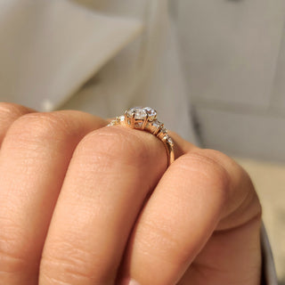 Cushion Hidden Halo Lab Grown Diamond Engagement Ring
