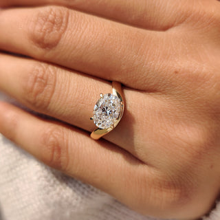 Cushion Hidden Halo Lab Grown Diamond Engagement Ring