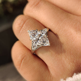 Cushion Hidden Halo Lab Grown Diamond Engagement Ring