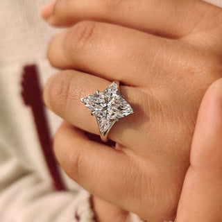 Cushion Hidden Halo Lab Grown Diamond Engagement Ring