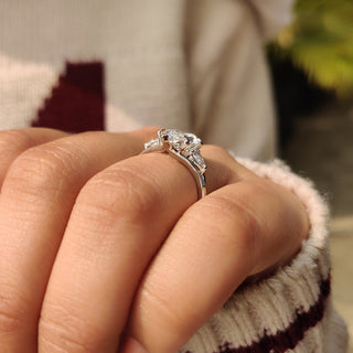 Cushion Hidden Halo Lab Grown Diamond Engagement Ring