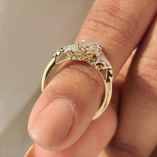 Cushion Hidden Halo Lab Grown Diamond Engagement Ring