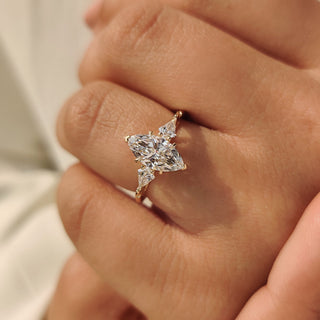 Cushion Hidden Halo Lab Grown Diamond Engagement Ring