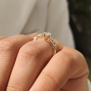 Cushion Hidden Halo Lab Grown Diamond Engagement Ring