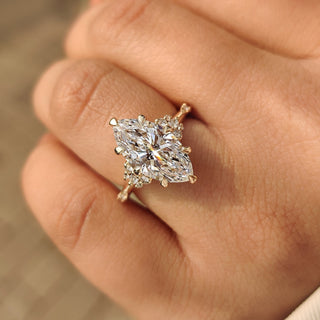 Cushion Hidden Halo Lab Grown Diamond Engagement Ring