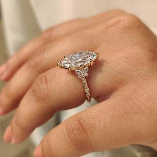 Cushion Hidden Halo Lab Grown Diamond Engagement Ring