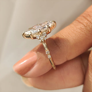 Cushion Hidden Halo Lab Grown Diamond Engagement Ring