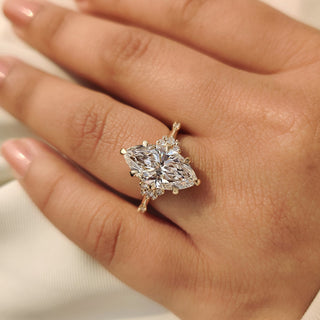 Cushion Hidden Halo Lab Grown Diamond Engagement Ring