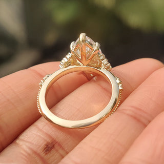 Cushion Hidden Halo Lab Grown Diamond Engagement Ring
