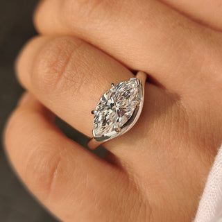 Cushion Hidden Halo Lab Grown Diamond Engagement Ring