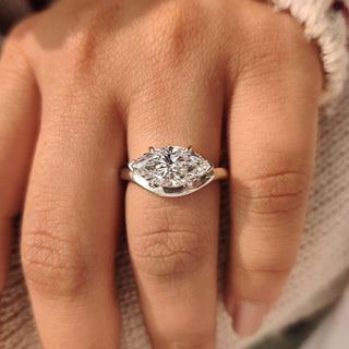 Cushion Hidden Halo Lab Grown Diamond Engagement Ring