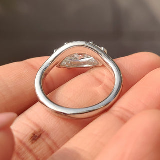 Cushion Hidden Halo Lab Grown Diamond Engagement Ring