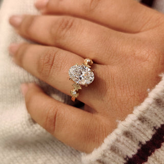 Cushion Hidden Halo Lab Grown Diamond Engagement Ring