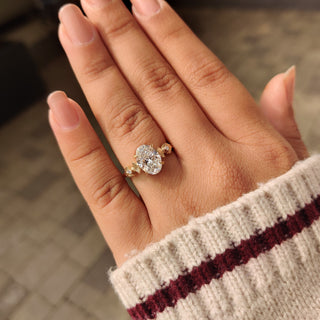Cushion Hidden Halo Lab Grown Diamond Engagement Ring