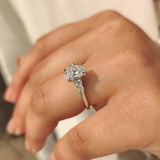 Cushion Hidden Halo Lab Grown Diamond Engagement Ring