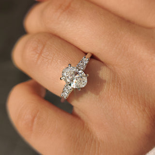 Cushion Hidden Halo Lab Grown Diamond Engagement Ring