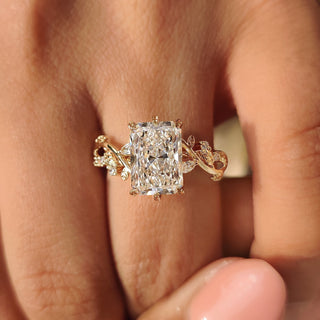 Cushion Hidden Halo Lab Grown Diamond Engagement Ring