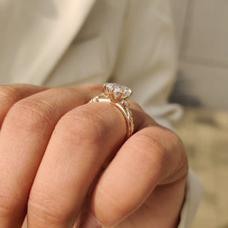 Cushion Hidden Halo Lab Grown Diamond Engagement Ring