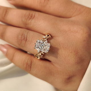 Cushion Hidden Halo Lab Grown Diamond Engagement Ring