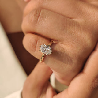 Cushion Hidden Halo Lab Grown Diamond Engagement Ring