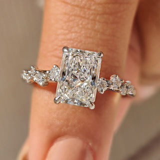 Cushion Hidden Halo Lab Grown Diamond Engagement Ring