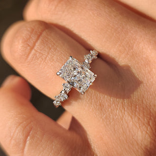 Cushion Hidden Halo Lab Grown Diamond Engagement Ring