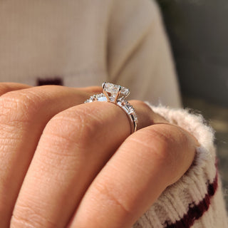 Cushion Hidden Halo Lab Grown Diamond Engagement Ring