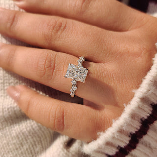 Cushion Hidden Halo Lab Grown Diamond Engagement Ring