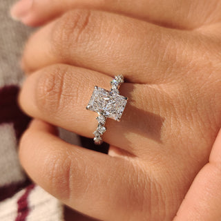 Cushion Hidden Halo Lab Grown Diamond Engagement Ring