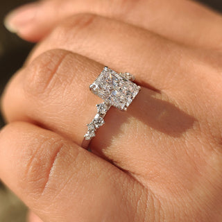 Cushion Hidden Halo Lab Grown Diamond Engagement Ring