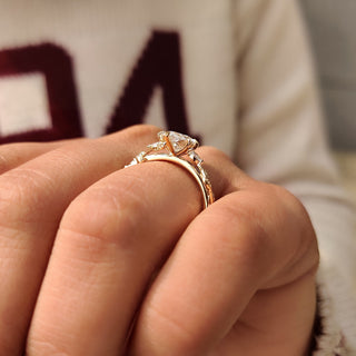Cushion Hidden Halo Lab Grown Diamond Engagement Ring