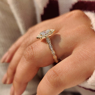 Cushion Hidden Halo Lab Grown Diamond Engagement Ring