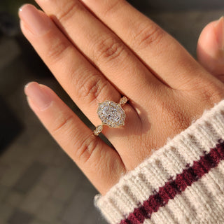 Cushion Hidden Halo Lab Grown Diamond Engagement Ring