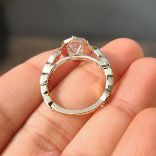 Cushion Hidden Halo Lab Grown Diamond Engagement Ring