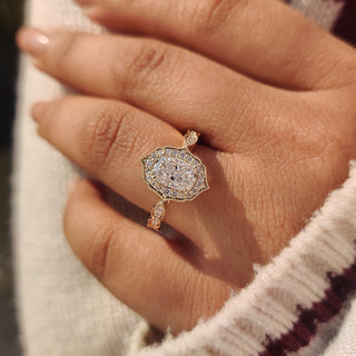 Cushion Hidden Halo Lab Grown Diamond Engagement Ring